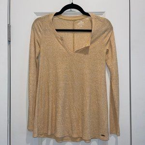 Hollister Yellow Flowy Spring Long Sleeve Top XS